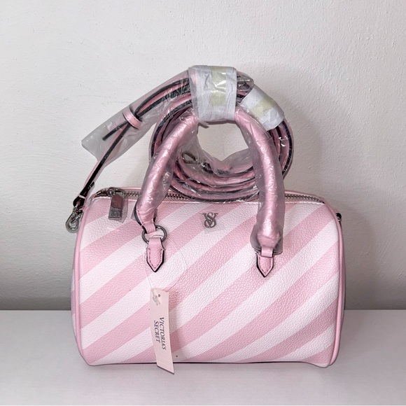 Victoria's Secret Mini Duffle Crossbody Bag Heritage Stripe. - Picture 1 of 7